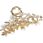 Заколка-краб для волос «AKS - DesignPRO», веточка сакуры, цвет золото и хром, 11,3*5см