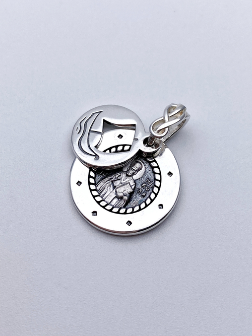 Образок из серебра/Чернение/С подвижным ухом/Николай