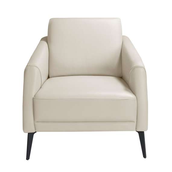 Кресло 5094/KF-A051-M5652 кожаное с черными стальными ножками