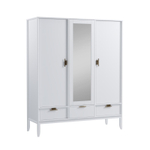 Шкаф 3х дверный с зеркалом «Бридж» белый лак