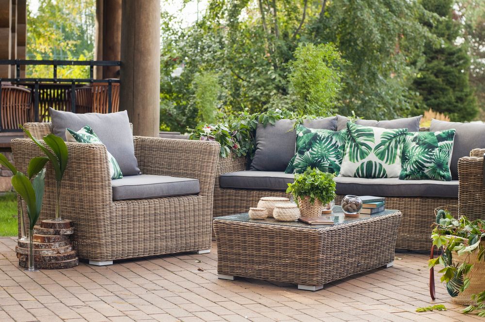 "Капучино" лаунж-зона из искусственного ротанга, цвет соломенный