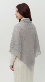 Оренбургский пуховый платок П4-120-03 серый