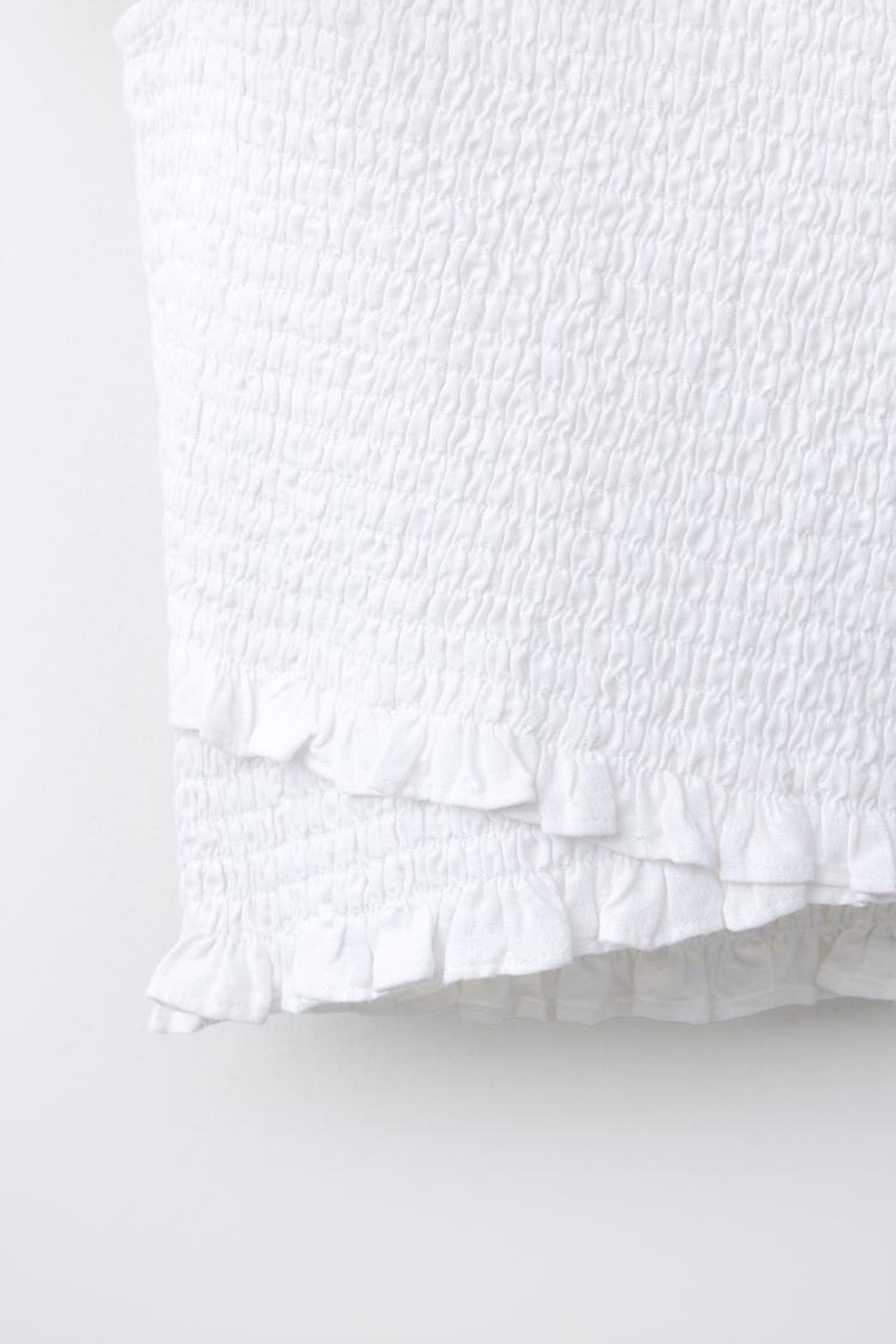 ZARA ФУТБОЛКА ИЗ ЛЬНА С УЗОРОМ «СОТЫ», ЖЕЛТОВАТО-БЕЛЫЙ