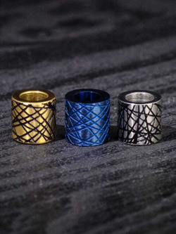 Бусины цветные «Паутина» из нержавеющей стали с лазерной гравировкой