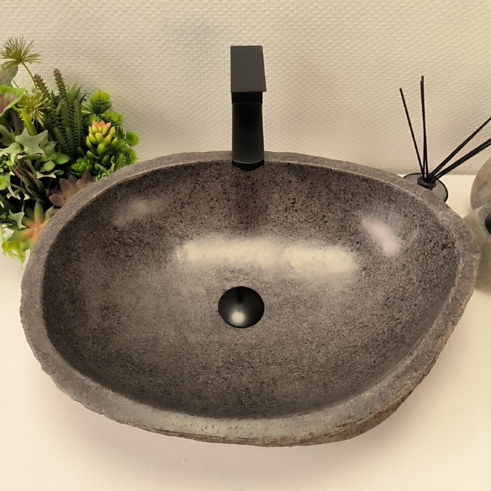 Каменная раковина из речного камня RS-63175 (55*41*16)
