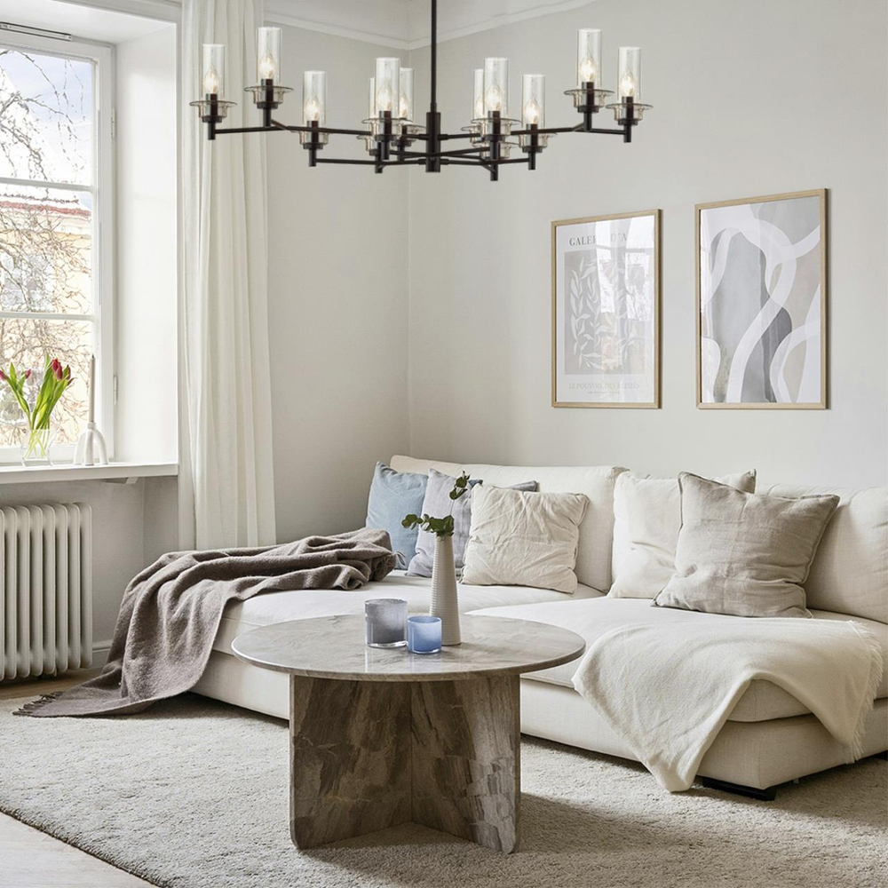 6555/12C CLASSI LN25 30 черный/дымчатый/металл/стекло Люстра потолочная E14 12*40W 220V MADONNA