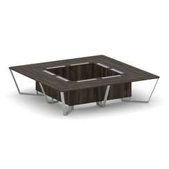 Steel Meet Стол переговорный квадратный KD-PR.B.SP-16K Дуб Мали/Металл Серый 3200*3200*750