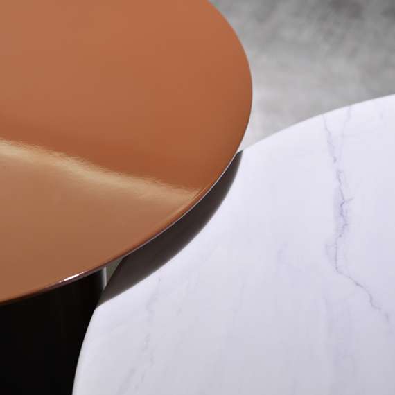 Стол журнальный 4681, Ø90 см, коричневый глянец