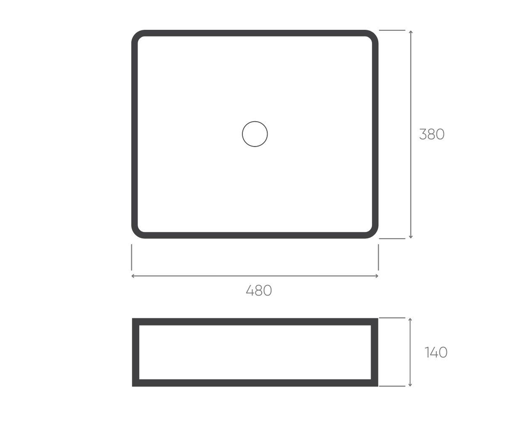 Накладная раковина Bronze de Luxe матовая тёмно-серая
