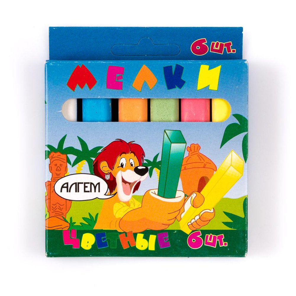 Мелки цветные 6шт.в ассорт. (Алгем)