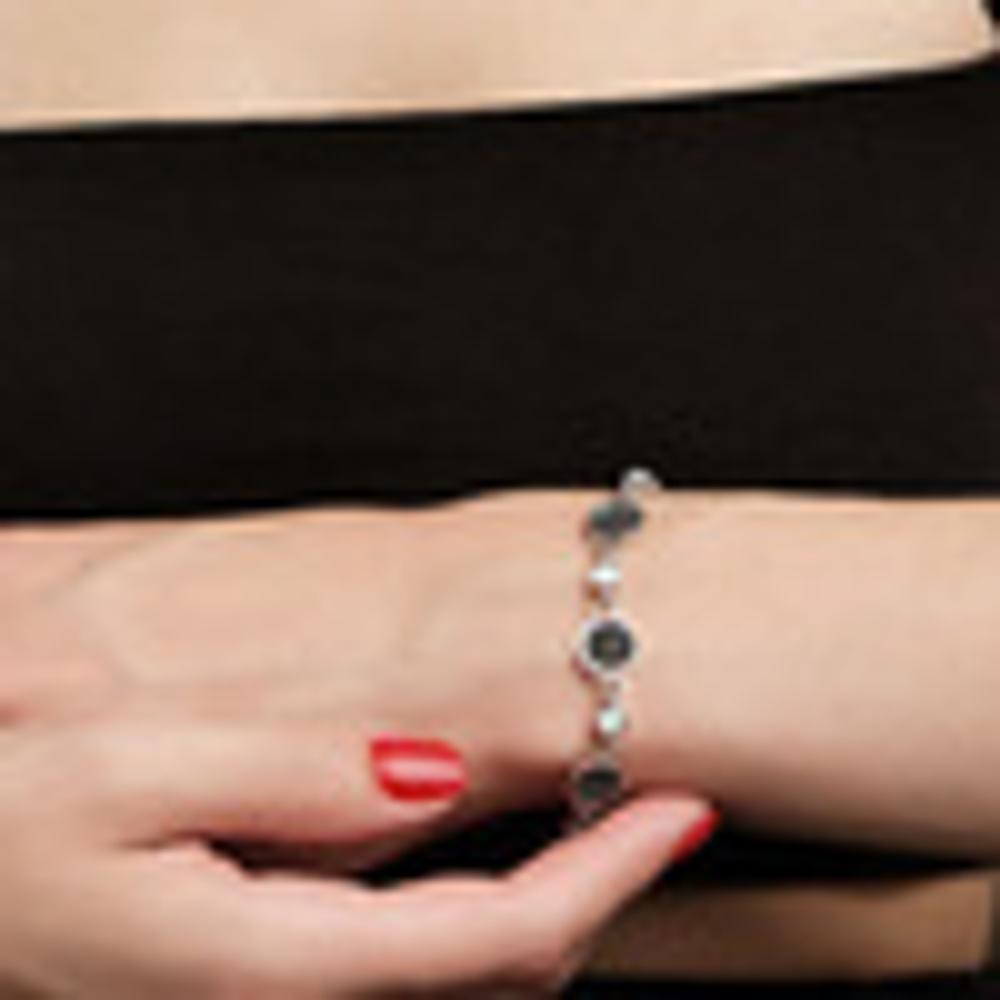 "Менза" браслет в родиевом покрытии из коллекции "Квазар" от Jenavi с замком пряжка