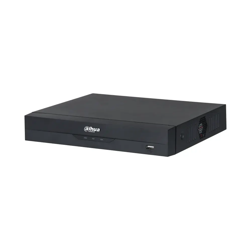 DHI-NVR4108HS-8P-EI Видеорегистратор IP 8-ми канальный с ИИ с 8*PoE Входящий поток на запись: до 80Мбит/с; Запись : разрешение до 16Мп; HDD: 1 SATA до 16Тб каждый; декодирование: 2-кн@16Мп(25к\с), 8-кн@4Мп(25к\с); Видеовыходы: 1 HDMI, 1 VGA; Сеть: 1 порт 1000Mb; 8 RJ45 100Мбит/с (8 PoE/PoE+, до 72Вт); USB:1 порт 2.0, 1 порт 3.0; Аудио вх. вых 1/1 для дуплексной связи; P2P, ONVIF; Поддержка: iOS, Android, Windows Phone; Питание: DC53В/2A; видеоаналитика: 1кн детектор лиц и распознавание лиц (12лиц/с), 2кн охрана периметра, IVS, 4кн SMD ; видеоаналитика с камер: 8кн детектор лиц и распознавание лиц, тепловая карта, подсчет людей, 8кн SMD, интеллектуальный поиск.