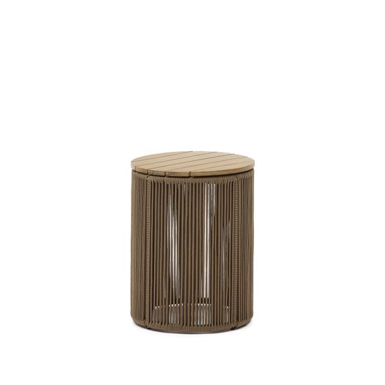 Dandara Журнальный столик из стали и бежевого шнура 40 см