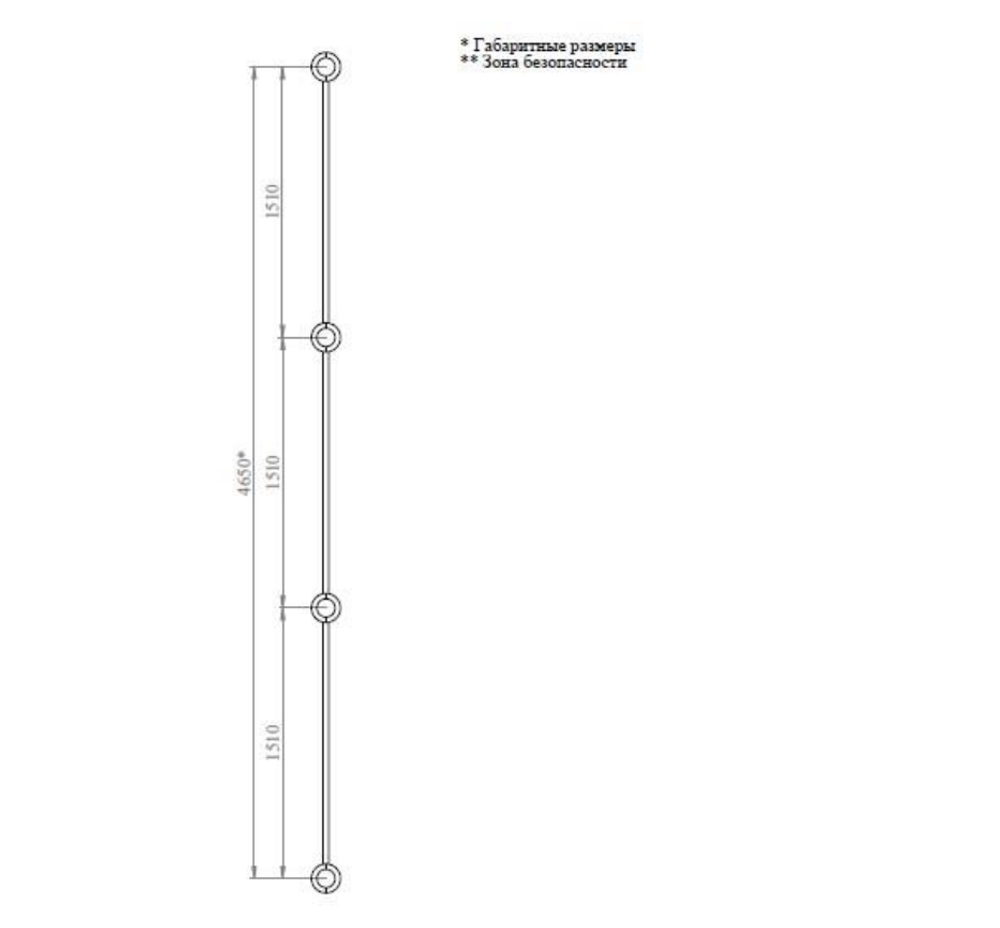Спортивный комплекс №43, трехсекционный прямой турник со шведской стенкой, 4650*200*2700 мм., D=89 мм.