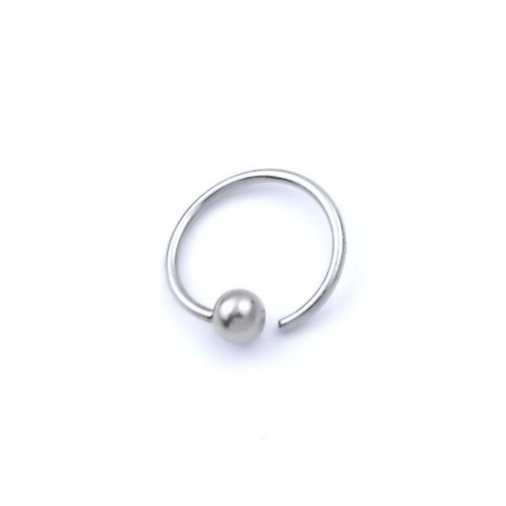 Кольцо в нос сталь с шариком 0,8 мм (016)