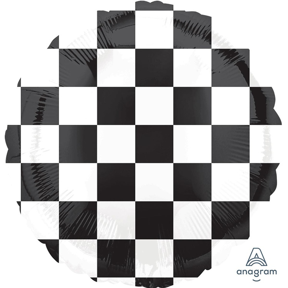 Шар Фольгированный Шахматная доска (Черный)