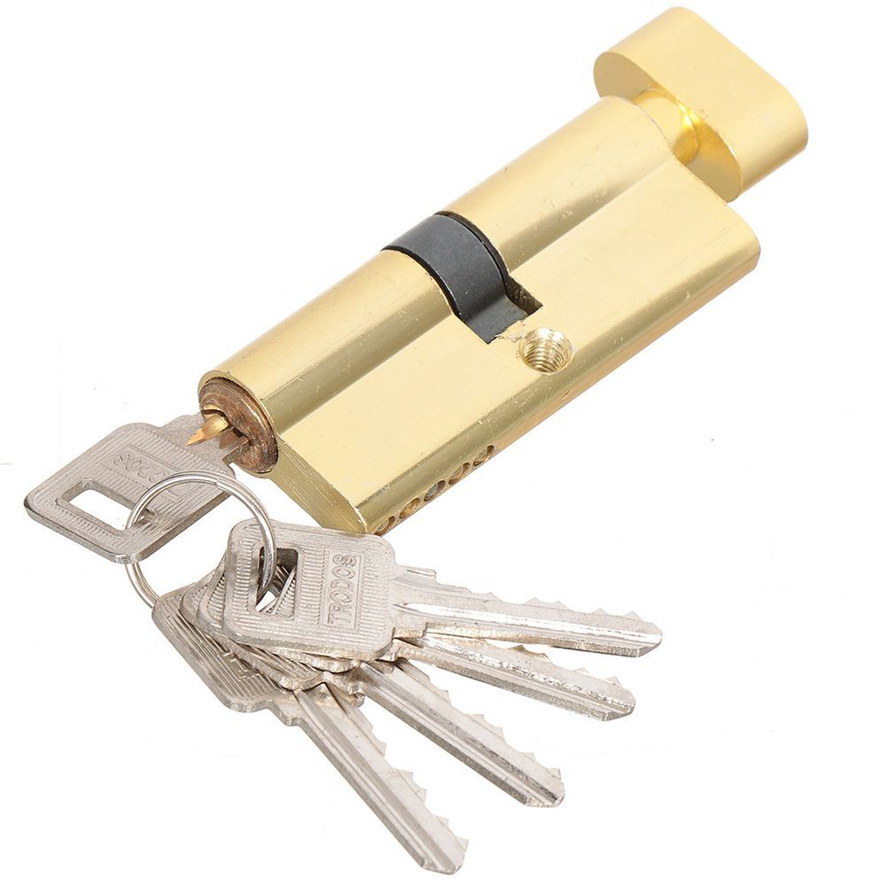 Замок врезной Trodos, 50/76-ЦМВ70 PB, 202064, ручка в комплект, цилиндровый, золот