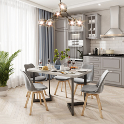 Стол для кухни Симпл-8 бетон серый