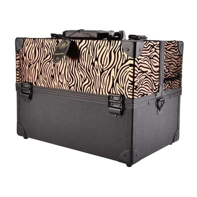 Бьюти бокс - кейс визажиста для косметики с ремнем. 335x235x220 мм. бронза