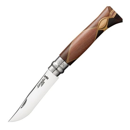Складной нож Opinel №8 Chaperon, рукоять африканское дерево, футляр c клинком из стали Sandvik™ 12С27, рукоять дерево (Африканское)