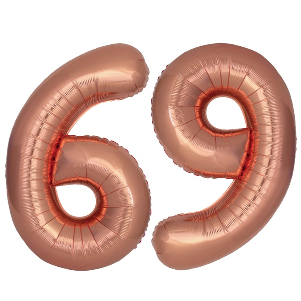 Шар фольгированный Цифра 6 101 см (Бронзовый)
