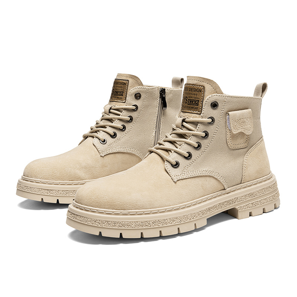 ABCIU Work Boots Unisex High top Khaki
