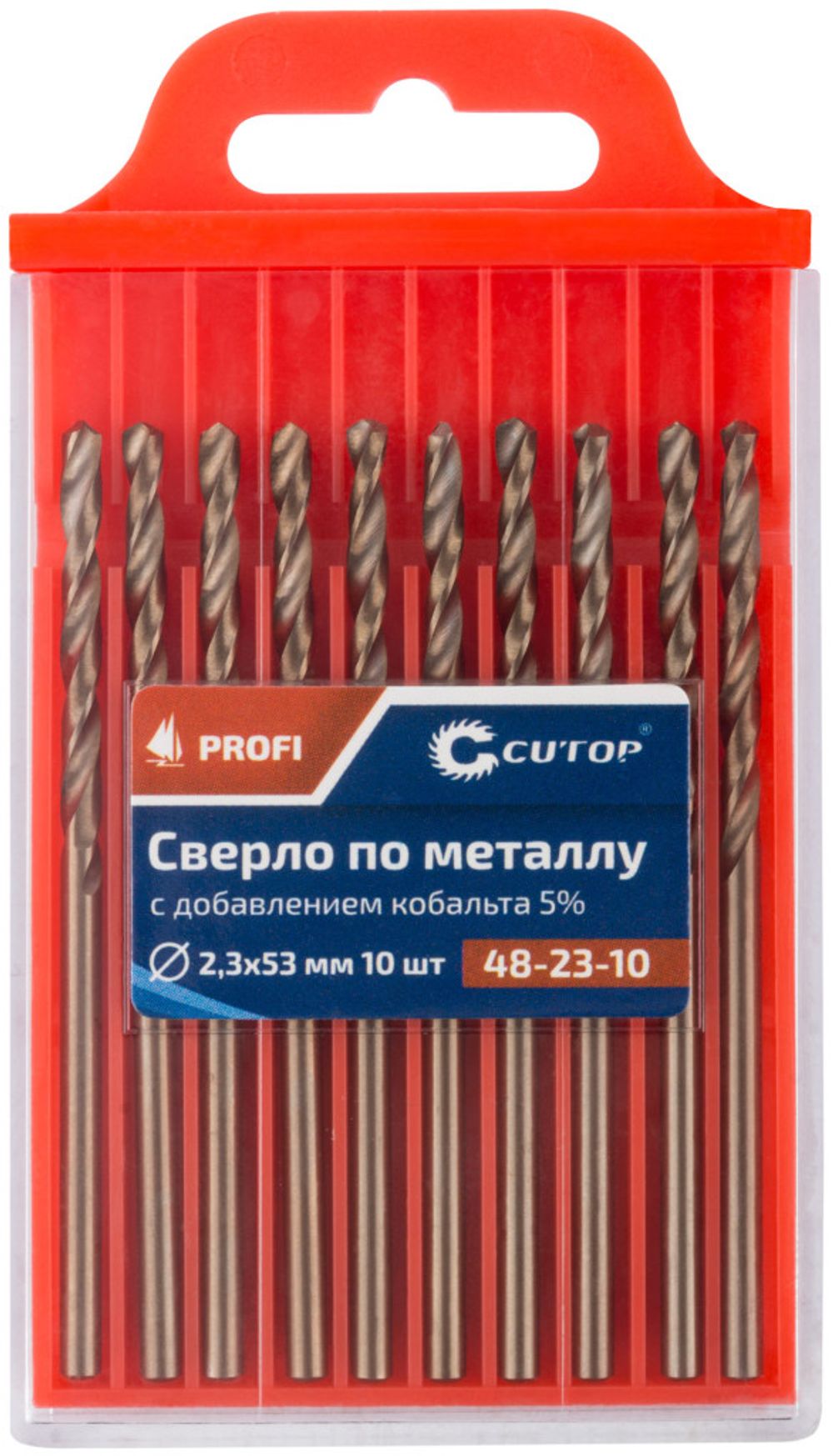 Сверло по металлу Cutop Profi с кобальтом 5%, 2,3 x 53 мм (10 шт)---