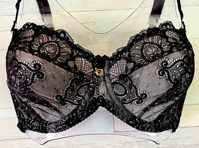 Бюстгальтер на косточках с кружевными мягкими чашками (Размер: 85G) (Цвет: черный)