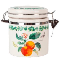 Банка для сыпучих продуктов (клипс)" " 15х10х12см v=480мл(керамика) (подарочная упаковка)
