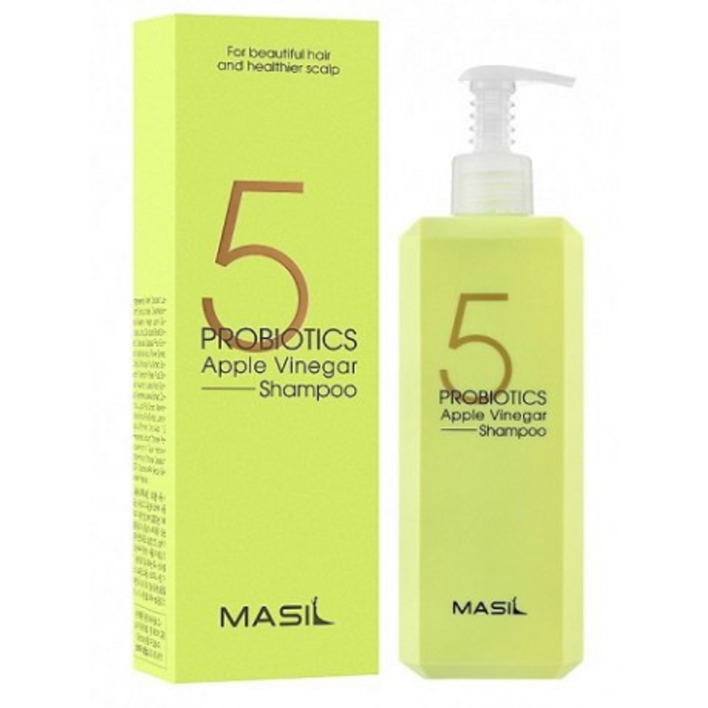 Masil Мягкий безсульфатный шампунь с яблочным уксусом  5 Probiotics Apple Vinergar Shampoo, 500 ml.
