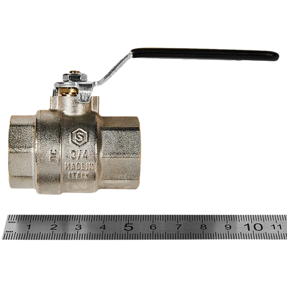 Кран шаровой полнопроходной STOUT - 3/4" (ВР/ВР, PN40, Tmax 150°C, ручка-рычаг черная)