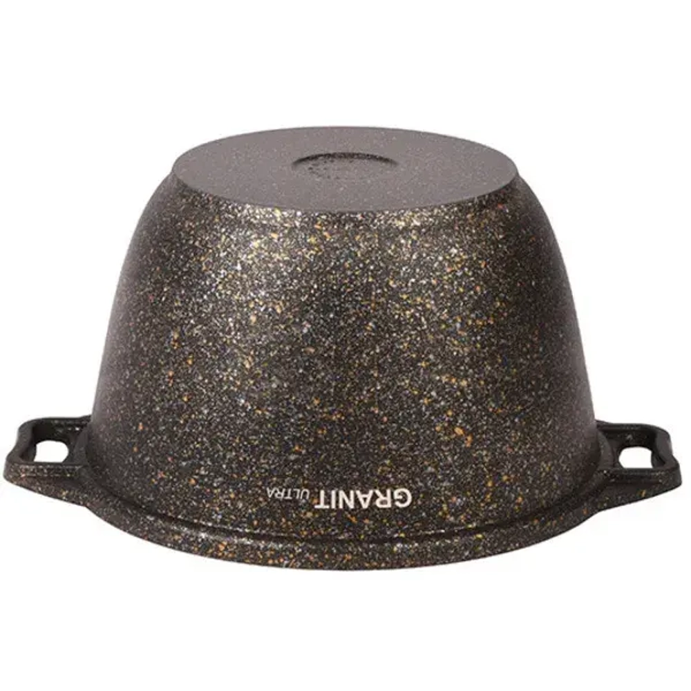 Кастрюля 4л «Granit ultra» (black-gold) со стеклянной крышкой кгбг42а