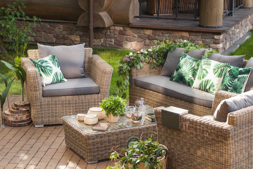 "Капучино" лаунж-зона из искусственного ротанга, цвет соломенный