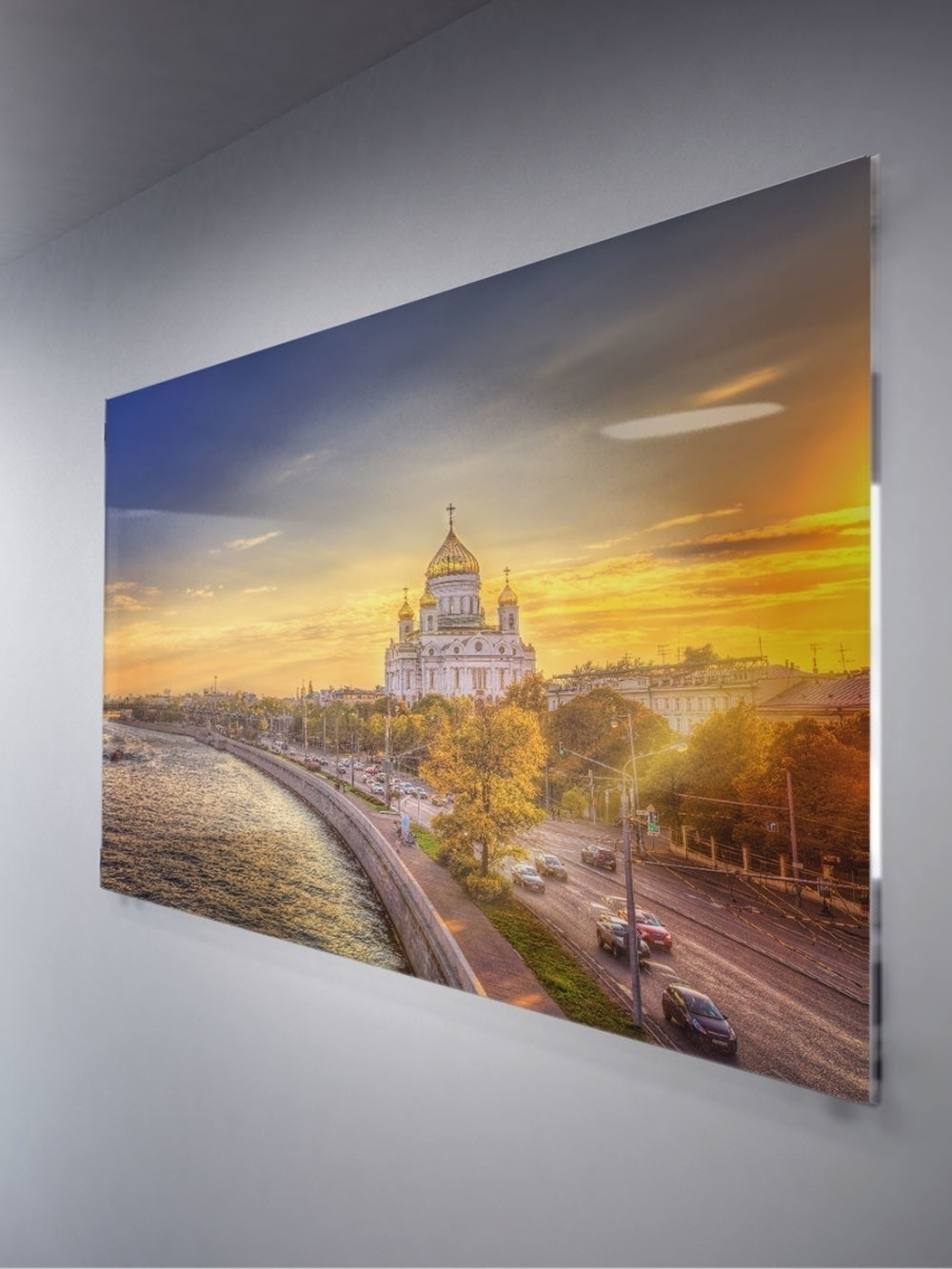 Фото картина на стекле / на стену / в подарок "Москва" 28х40 см. Декор для дома, подарок