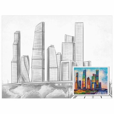 Холст на картоне с контуром BRAUBERG ART CLASSIC 