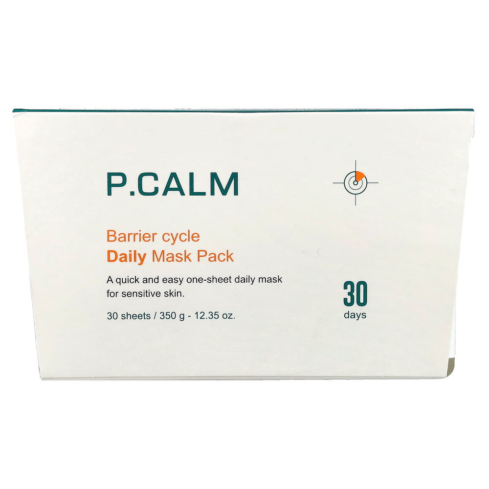 P.CALM, Ежедневная косметическая маска с барьерным циклом, 30 шт., 350 г (12,35 унции)