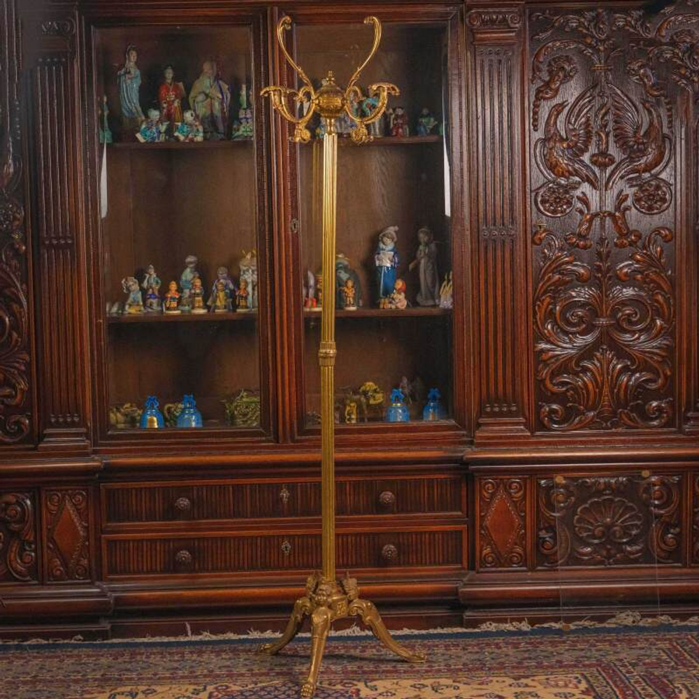 Винтажная напольная вешалка из бронзы