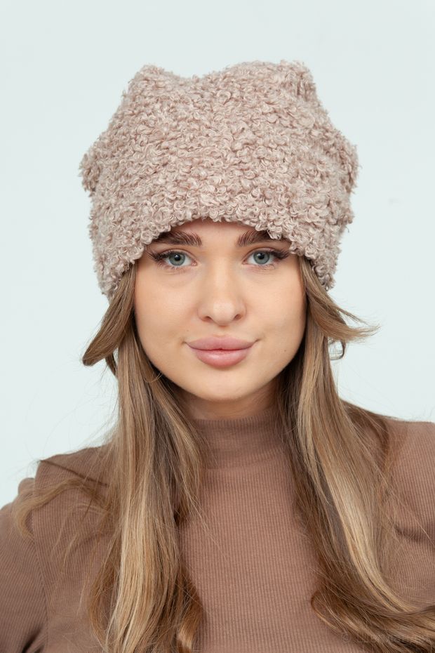 Колпачек эко мех M/G (Кремовый / 56-58 / 30х30х6 / 0.3 / Керли/альпака)