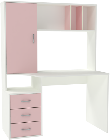 Стол компьютерный КарИВи Сокол Белый  Розовый