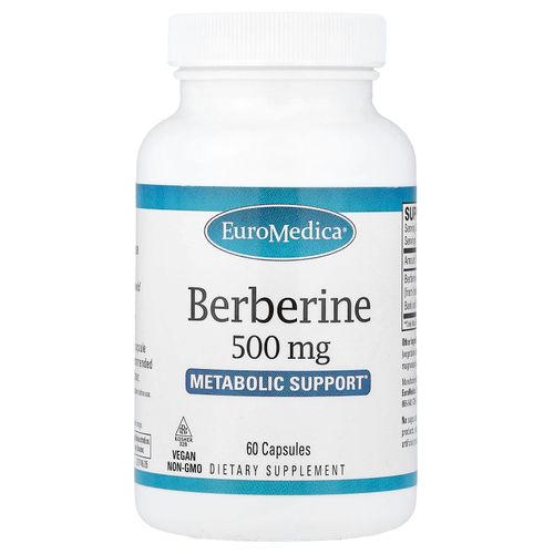 EuroMedica, берберин, 500 мг, 60 капсул