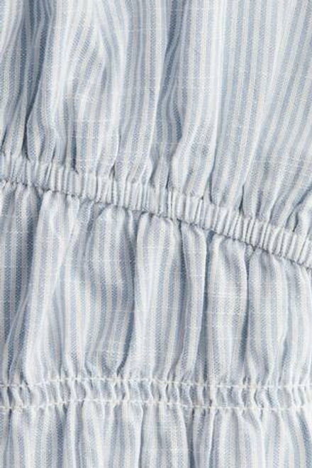 H&M Блузка из плиссированного хлопка, светло-голубой