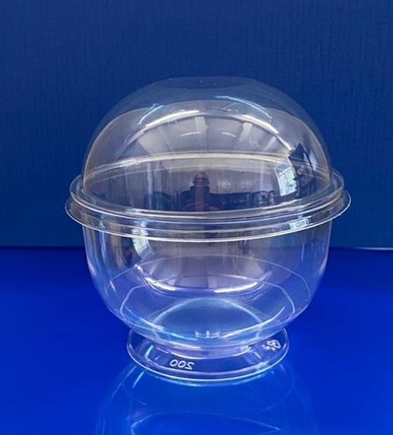 Креманка для десерта с крышкой 200 мл, прозрачная