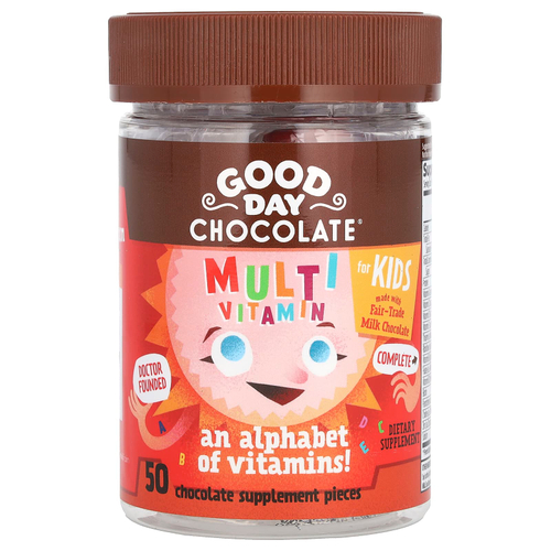 Good Day Chocolate, Мультивитамины для детей, 50 шоколадных добавок