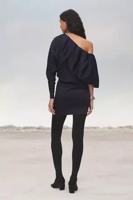 ZARA АСИММЕТРИЧНОЕ КОРОТКОЕ ПЛАТЬЕ - LIMITED EDITION, ТЕМНО-СИНИЙ