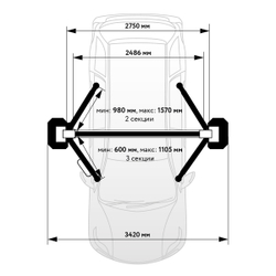 WDK-529 Подъемник двухстоечный с верхней синхронизацией 4 тонны, одност.разбл., 380В
