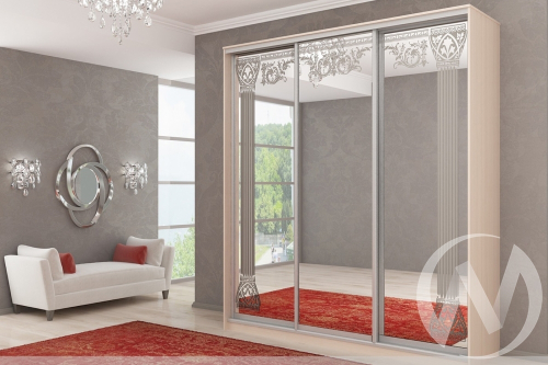 Шкаф-купе 2;0 м Тринити 5 (сандал светлый)