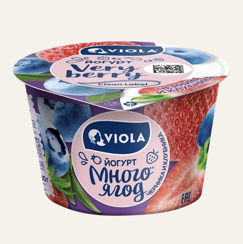 Йогурт Viola Very Berry 2,6 % 180 гр.