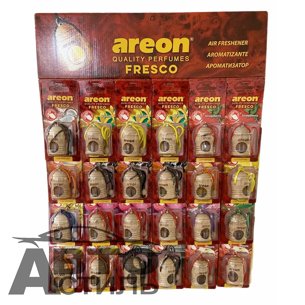 Ароматизатор бочонок AREON ФРЕСКО  лист 24шт ассорти