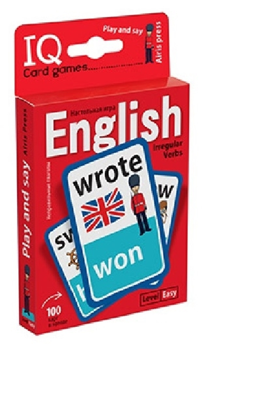 IQ Card games. English. Irregular verbs. Easy Level (100 карт). Степичев. Игра. Неправильные глаголы. Базовый уровень.