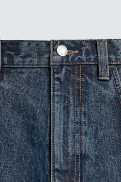 ZARA ДЖИНСОВЫЕ ШОРТЫ BAGGY FIT, СИНИЙ